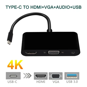 Usb tip c la hdmi cablu vga adapter 4k 30hz USB 3.1 pentru Adaptor HDMI de sex Masculin la Feminin Converter pentru PC Calculator Ecran TV