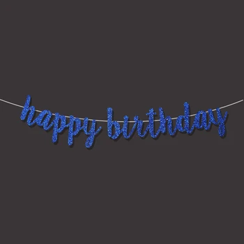 Script font la mulți ani sclipici banner fată băiat 1st birthday party decor auriu argintiu negru semne decoratiuni consumabile
