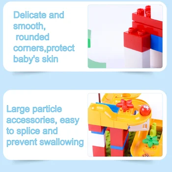 3 Tipuri de Bricolaj de Dimensiuni Mari Blocuri Caramizi Seturi Fericit Slide Compatibil cu Duploed Educative Jucarii si Cadouri pentru copii Copii