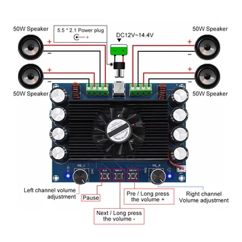 AIYIMA TDA7850 Bord Amplificator 50Wx4 de Mare Putere cu Patru Canale Clasa AB Putere Bluetooth Amp Placa de Audio DIY Home Theater DIY