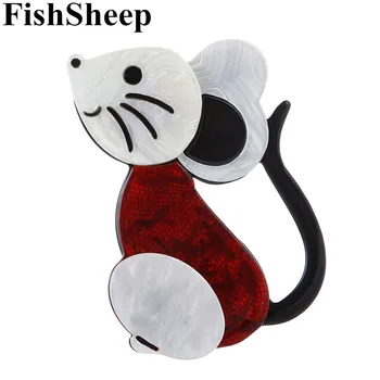 FishSheep Nou Acrilic Mouse Rat Broșe Pin Pentru Femei Copii De Designer De Animale Pisica De Mare Brosa Insigna De Rever Ace Cadouri Accesorii