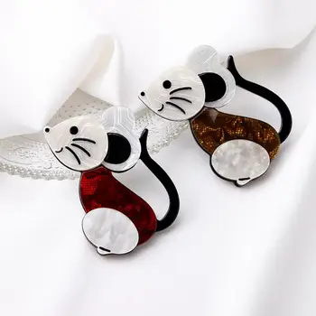 FishSheep Nou Acrilic Mouse Rat Broșe Pin Pentru Femei Copii De Designer De Animale Pisica De Mare Brosa Insigna De Rever Ace Cadouri Accesorii