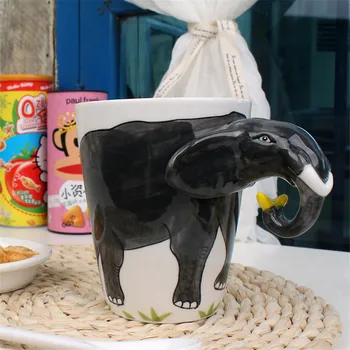 3D Cana de Cafea Animal Ciudat Dinozaur Girafa Delfin Portelan 13.5 Oz Ceașcă de Ceai Creative Drăguț Cana de Ceai din Ceramica Copil Cadou de Crăciun