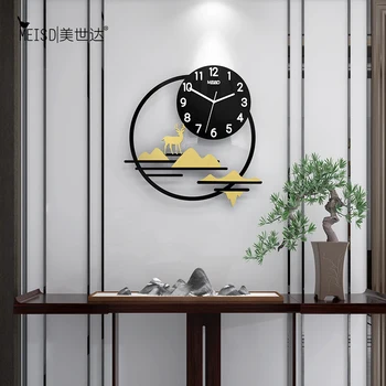 Design Creativ Deal Cerb Ceas De Perete Cu Design Modern Tăcut Perete Ceas Cu Cuarț Agățat În Camera De Zi Ceasuri De Perete, Ceasuri Decor Acasă