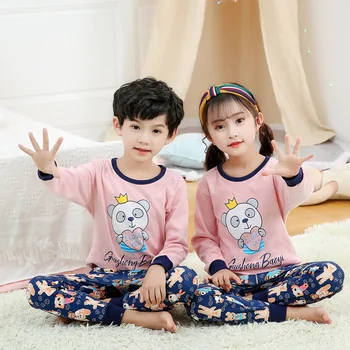 Copii Fete Băiat de Îmbrăcăminte Set de Pijama Bumbac pentru Copii Pijamale 2 Piese de Desene animate Topuri+Pantaloni de Pijama Copii Pijamale 4 6 8 10T