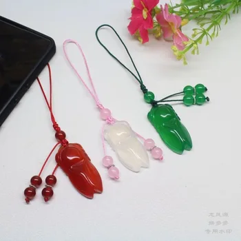 Personalizare Chineză Naturale Agat Greier DIY Telefon Lanț Cheie Inel Moda Bijuterii Accesorii de Mână-Sculptate Femeie Amuleta