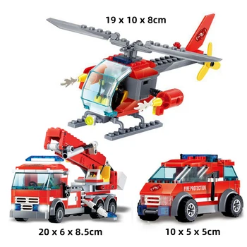 SEMBO City Stație de Pompieri de Model Blocuri Foc Aeroport Motor Luptător Camion Pompier Lumineze DIY Cărămizi Jucarii pentru Copii