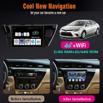 2Din android 10.0 Masina Radio Player Multimedia Pentru Toyota Corolla \ Ralink 2013 2016 2 din navigare gps 10.1
