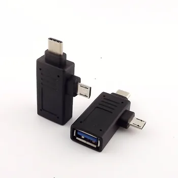 10buc 2 In 1 Micro USB /USB 3.1 Tip C Male La USB 3.0 de sex Feminin Convertor Adaptor OTG