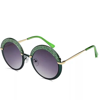 Moda de Metal Rotund ochelari de Soare Albastru pentru Femeie fierbinte brand Doamna Designer de Ochelari Roz de înaltă calitate, cu Discount caz de Vânzare