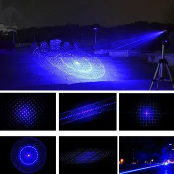 Cel mai Puternic Albastru cu Laser de Ardere Torch 70000m Laser Albastru Pointer 450nm Aprinde Puternic Puternic Lazer Auto-Apărare