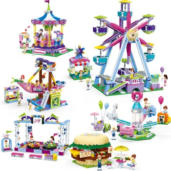 Roata Ferris Cărămizi Compatibil cu Clasic Blocuri Prieteni Parc de Distracții Figura Jucarii Model Hobbie Copii Fete
