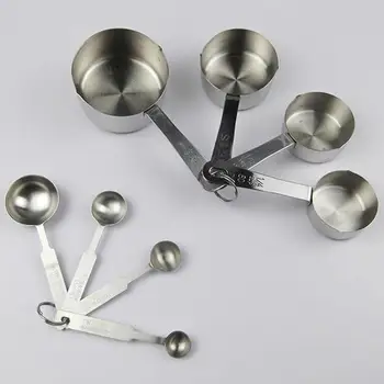 Din oțel inoxidabil ceașcă de măsurare bucătărie lingura de măsurare polonic de copt cafea ceai accesorii de bucatarie de măsurare set MJ1110