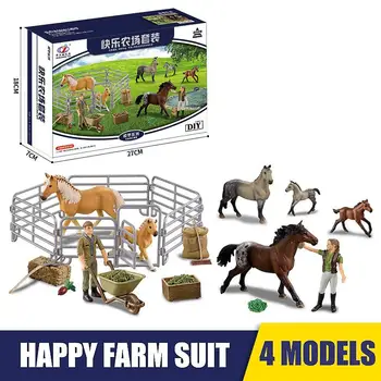Nouă Simulare De Desene Animate Mini Animal World Figurina Din Plastic Model De Jucarie Happy Farm Costum Zoo Set Cadou De Ziua De Nastere Pentru Copii Baieti