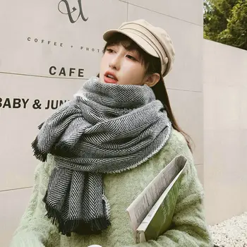 Solid de culoare moda pentru femei de iarnă spic toamna eșarfă caldă șaluri moi fulare pash foulard bandană împachetări femme LL190935