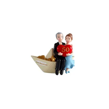 Figura Iubiți Tort de nunta seturi de 50 ° Aniversare Barca-Detalii și cadouri pentru nunți, botez, costume, comuniuni, ziua de naștere și de vacanță.
