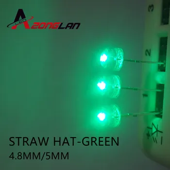 1000PCS 5mm Obiectiv Clar LED Verde Diode 5 mm Pălărie de Paie Ultra Luminos LED-uri Unghi Larg cu Diode Emițătoare de Lumină Lampă Prin Gaura