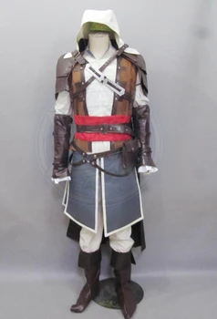 (QYY-034) Hallween Assassin ' s Creed 4 Black Flag Edward Kenway Pirat Uniformă Cosplay Costum