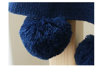 Noi Nordic Albastru Pleduri Tricotate Casual Pături cu mingea koc narzuta cobertor pentru Paturi Canapea Acoperi Decor Arunca 130*160cm