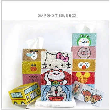 Formă specială de Diamant pictura DIY rola caseta de țesut cutie de depozitare cutie de bijuterii cu diamante pictura cutie de tesut peisaj cross stitch