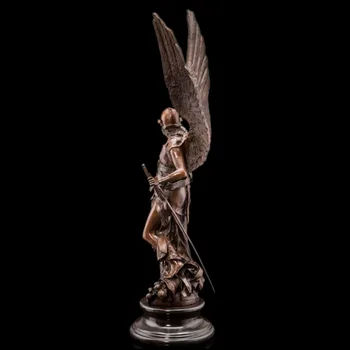 Zeița Victoriei Înger Războinic Soldat Cifre Sculptura Creative Bronz Meșteșuguri Decor De Birou De Birou R68