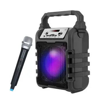 Portabil Karaoke Boxe 3D Wireless bluetooth Sistem de Boxe Bass Subwoofer Suport Microfon Hands-free/USB/TF Card/AUX/FM