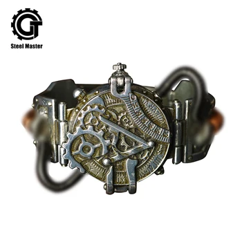 De Vânzare la cald Populare Vintage Rock Gothic Retro Ceas Militar din Oțel Inoxidabil Steampunk Mecanice Ceasuri de mana Unisex pentru Barbati Femei