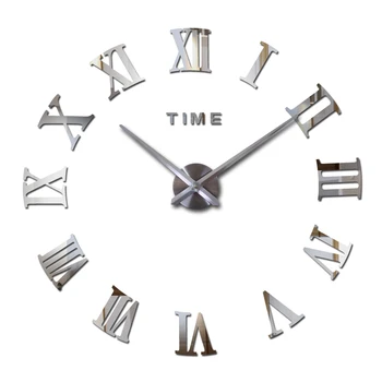 Ceas de Perete mare 3D DIY Bucatarie Mare Ceasuri de Numeral Roman de Acril Oglindă Autocolante Supradimensionat Ceas de Perete pentru Camera de zi Acasă Scrisoare