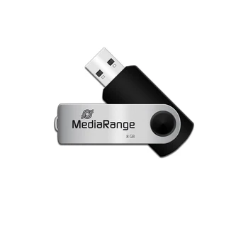 MediaRange MR908 USB flash drive 8 GB USB de Tip A / Micro-USB 2.0, Negru,Argintiu