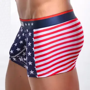 New Sosire cu Steagul American Barbati Sexy cu Dungi Lenjerie de corp pentru Bărbați boxeri Umflatura Husă gay bărbați chiloți #30