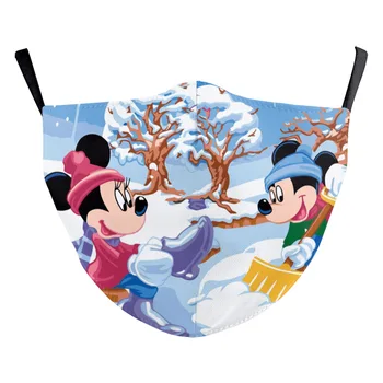 Disney Mickey Masca Lavabile Refolosibile Masca Anti Praf de Jumatate Fata de Gura, Masca Pentru Adulti, Adolescenti Bărbați Femei de Moda Masca cu 2 Filtre