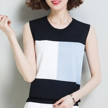 Femei îmbrăcăminte 2021 fără Mâneci Dungi O-Gât haine coreene tricou femei harajuku pe umăr topuri pentru femei 3464 50