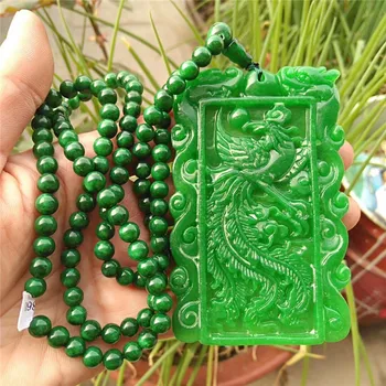 Naturale Myanmar smarald verde jad pandantiv dragon sculptat de mână pandantive colier de brand bărbați femei bijuterii jad jadeit