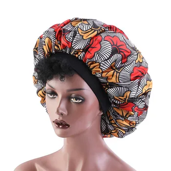 Foarte Mare Banda Elastica Femei Wrap Cap Satin Capota De Cap De Somn African Model De Imprimare Capota Seara Doamnelor Cap Turban Chimioterapie Pălărie