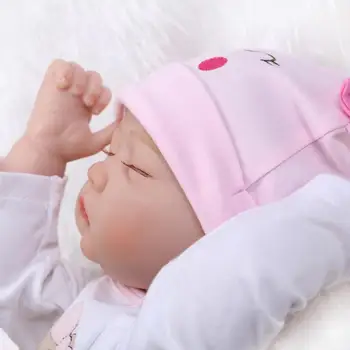 55cm în Viață de Dormit Bebe Renăscut Păpușă Jucărie pentru Fete Cadouri Speciale de Silicon Vinil Roz Costum, cu Pălărie Frumoasă de Înaltă Calitate