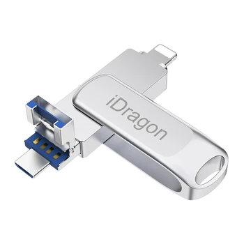 Flash Drive-ul 3 ÎN 1 USB3.0 & Iluminat & Micro USB Stick OTG Pen Drive pentru iPhone/Android/PC 32GB 64GB 128GB de Mare Viteza USB3.0