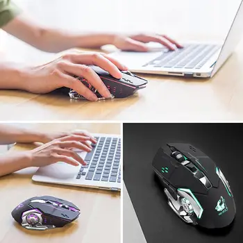 Free Wolf X8 Încărcare Wireless Joc Mouse-Ul Silent Iluminate Mouse Mecanic Tehnologia Wireless 2.4 G 7 Culoare Lumina