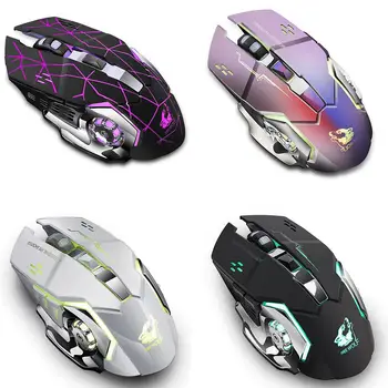 Free Wolf X8 Încărcare Wireless Joc Mouse-Ul Silent Iluminate Mouse Mecanic Tehnologia Wireless 2.4 G 7 Culoare Lumina