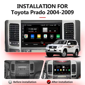 2 Din Android 10 Radio Auto Pentru Toyota Land Cruiser Prado 120 2004 - 2009 Navigatie GPS Auto Stereo Multimedia Player 2din nici un dvd