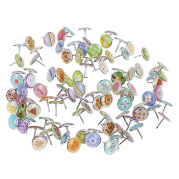 100buc Fructe Flori Colorate Metal Push Pins Asortate Hartă de Hârtie Plută Bord Soclu de Fixare Pioneză Pin Birou Rechizite Școlare