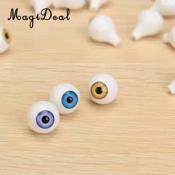 MagiDeal 8Pcs/Set Rundă Acrilic din Plastic Ochilor de Păpușă Ochi pentru Păpuși de Porțelan Animale de Halloween elemente de Recuzită de BRICOLAJ, Jucarii 14mm