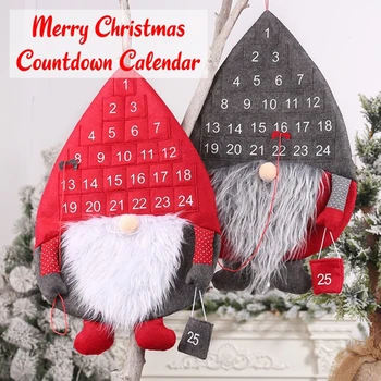 Numărătoarea inversă de crăciun Advent Calendar suedeză Moș Crăciun cu Buzunare Simțit Gnome Acasă Xmas Decor de Crăciun Cadouri