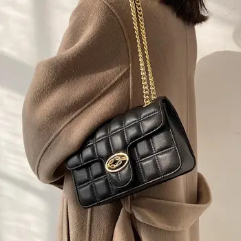 Grilaj Pătrat geanta Crossbody 2021 Noi de Moda de Înaltă calitate din Piele PU pentru Femei Geantă de mână de Designer Lanț de Umăr Geanta Messenger