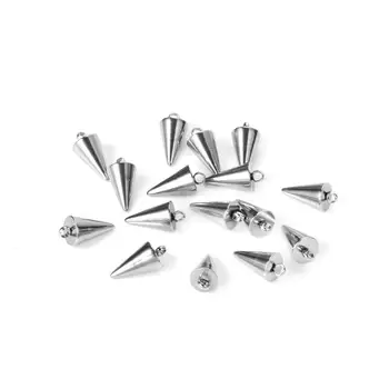 ASON 50pcs/lot Culoare Argintie Con Mic Pandantiv Farmece din Oțel Inoxidabil Geometrice Accesorii pentru BRICOLAJ Bijuterii Handmade