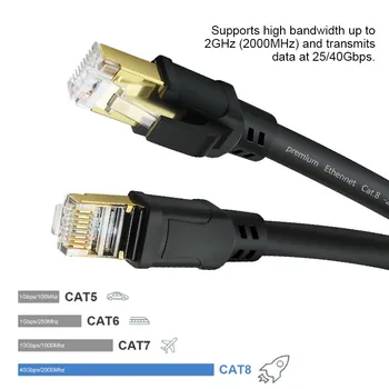 NOI rj45 8p8c 40Gbps cablu Ethernet cat8 router-ul de rețea de mare viteză jumper conexiune la Internet prin cablu