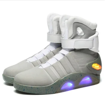 Adulți USB de Încărcare cu Led-uri Luminoase Pantofi de Moda pentru Bărbați Aprinde Casual Pereche de Pantofi de Baschet Înapoi în Viitor Adidași Stralucitoare