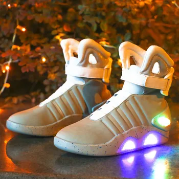Adulți USB de Încărcare cu Led-uri Luminoase Pantofi de Moda pentru Bărbați Aprinde Casual Pereche de Pantofi de Baschet Înapoi în Viitor Adidași Stralucitoare