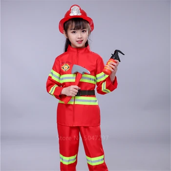 Halloween Petrecere De Carnaval Pentru Copii Costume Cosplay Uniforma De Pompier Jocuri Fantezie Pompieri Incendiu Baieti Fata De Performanță Îmbrăcăminte