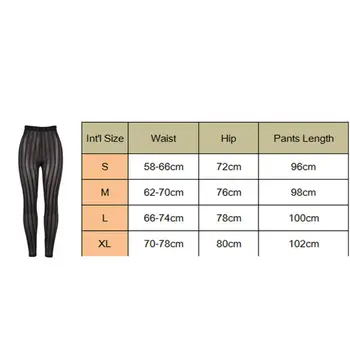 Goocheer 2019 Vânzare Fierbinte Sexy Femei Jambiere Elastic Slim Pantaloni cu Dungi Perspectivă Plasă de Pantaloni Clubwear Talie Mare Pantaloni
