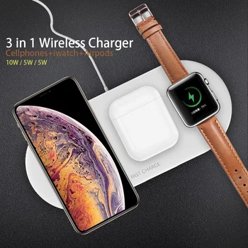 3 în 1 Încărcător Wireless Pentru iPhone 12 Samsung Fast Wireless Charging Pad Pentru Apple Watch 5 4 3 Pentru Airpods Chargepad